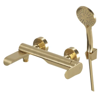 Armatur til Badekar <strong>Lore</strong>  Guld Mat med Håndbruser