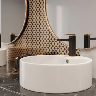 Håndvaskarmatur <strong>Noira</strong>  Sort & Guld Mat