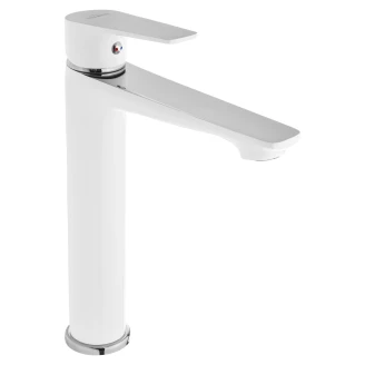 Håndvaskarmatur <strong>Velinor</strong>  Vit & Krom Mat Høj