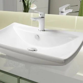 Håndvaskarmatur <strong>Velinor</strong>  Vit & Krom Mat