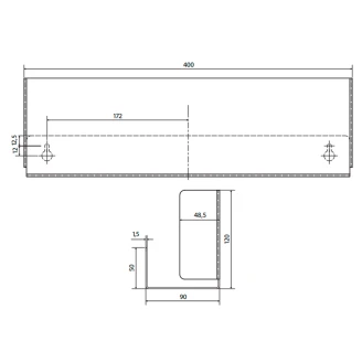 Badeværelse Hylde <strong>Mono</strong>  40x12 cm Sort Mat