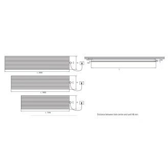 El Radiator 400 W <strong>Righe</strong>  1000 Horizontal Hvid Mat
