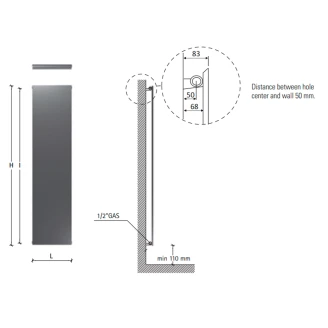Radiator 433 W <strong>Ice Inox</strong>  Satinato