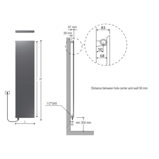El Radiator 433 W <strong>Ice Inox</strong>  Reflex