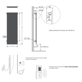 El Radiator 433 W <strong>Ice Inox</strong>  Reflex Plus