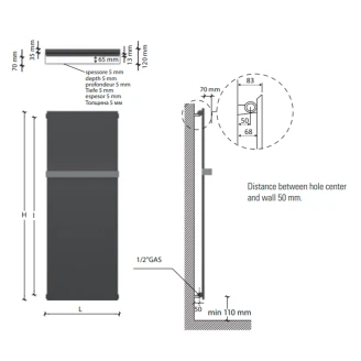Radiator 510 W <strong>Ice Inox</strong>  Satinato