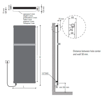 El Radiator 433 W Ice Bagno Inox Reflex