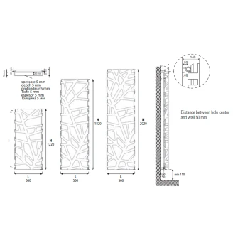 Radiator 903 W Flora Hvid-Neutral Gennemsigtig