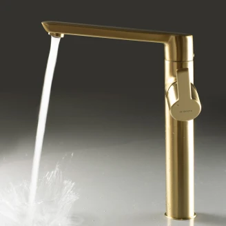 Vandhaner <strong>Arnika</strong>  Børstet Guld Mat Høj med Forlænget Tud