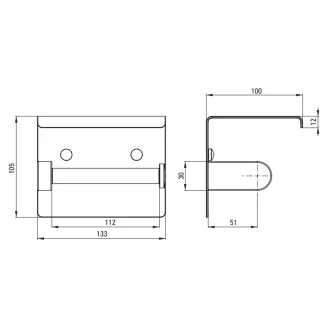 Toiletpapirholder med Hylde <strong>Round</strong>  Børstet Guld Mat