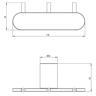 Trippelkrog <strong>Round</strong>  Krom Blank