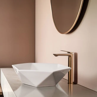 Håndvaskarmatur <strong>Elen</strong>  Bronze Mat Høj med Bundventil