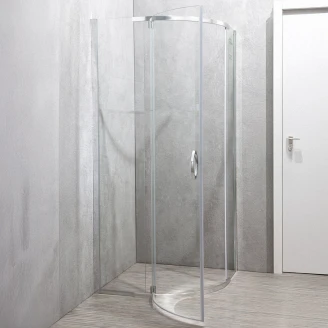 Brusehjørne <strong>Airelle</strong>  80x80 cm Rund Krom Blank