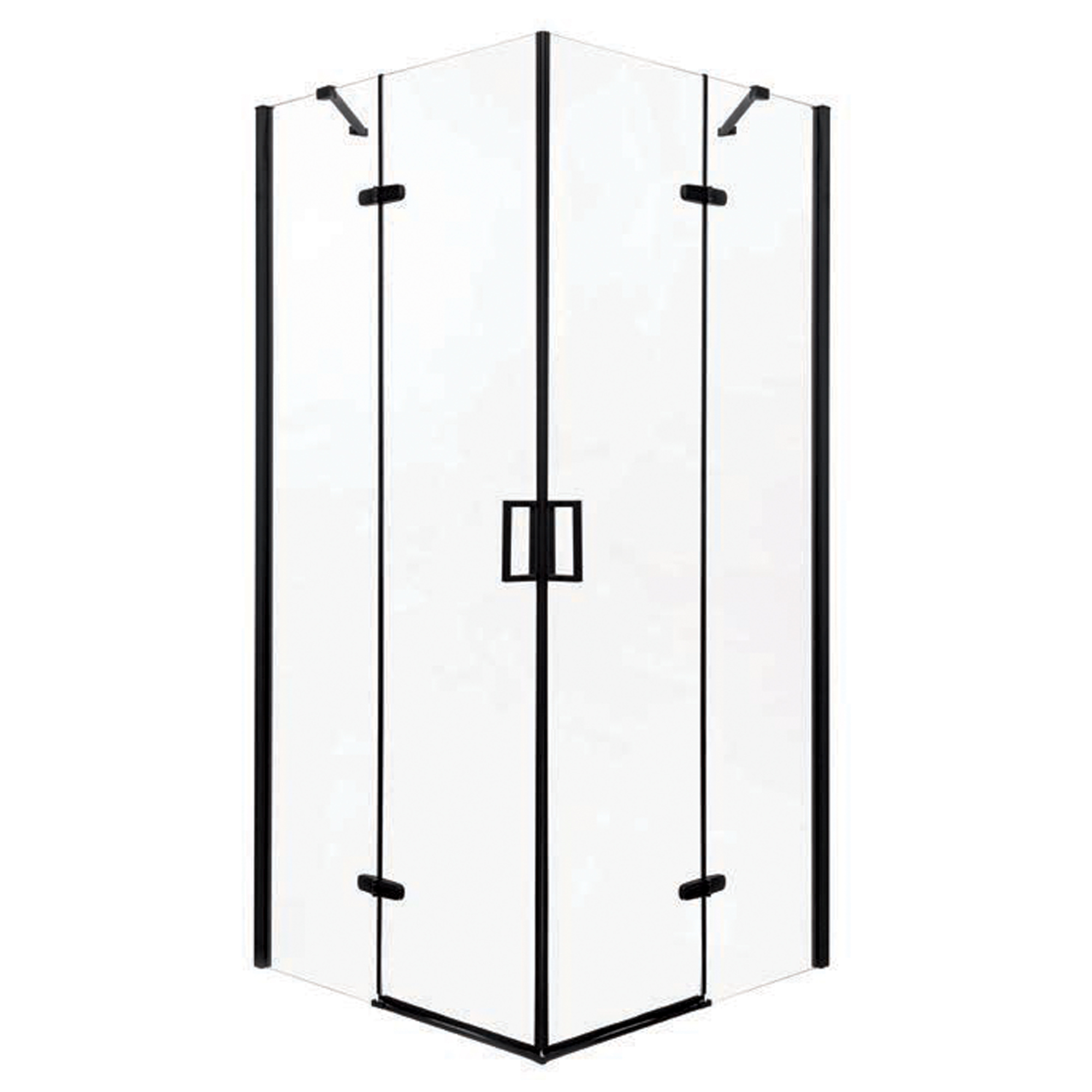 Brusehjørne Vitria 90x90 cm Firkantet Sort Mat