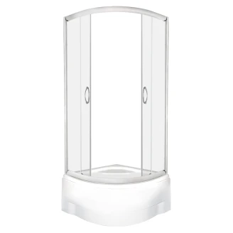 Brusehjørne med Brusebakke <strong>Karima</strong>  80x80 cm Rund Krom Blank