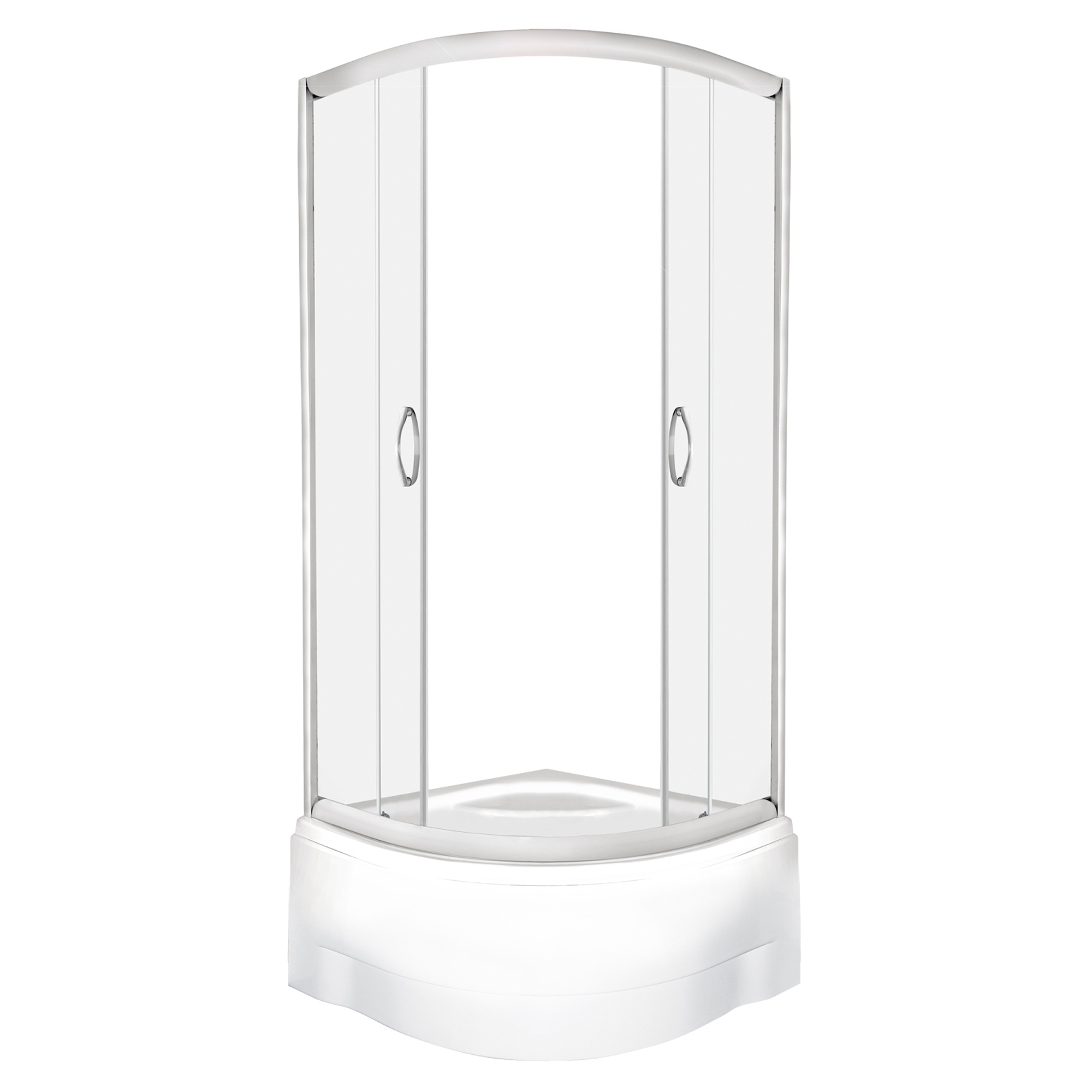 Brusehjørne med Brusebakke Karima 90x90 cm Rund Krom Blank