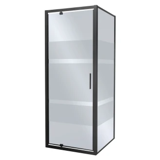 Brusehjørne <strong>Linius</strong>  90x90 cm Firkantet Sort Mat Tonat