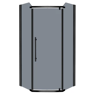 Brusehjørne <strong>Vistal</strong>  90x90 cm Sort Mat Tonat