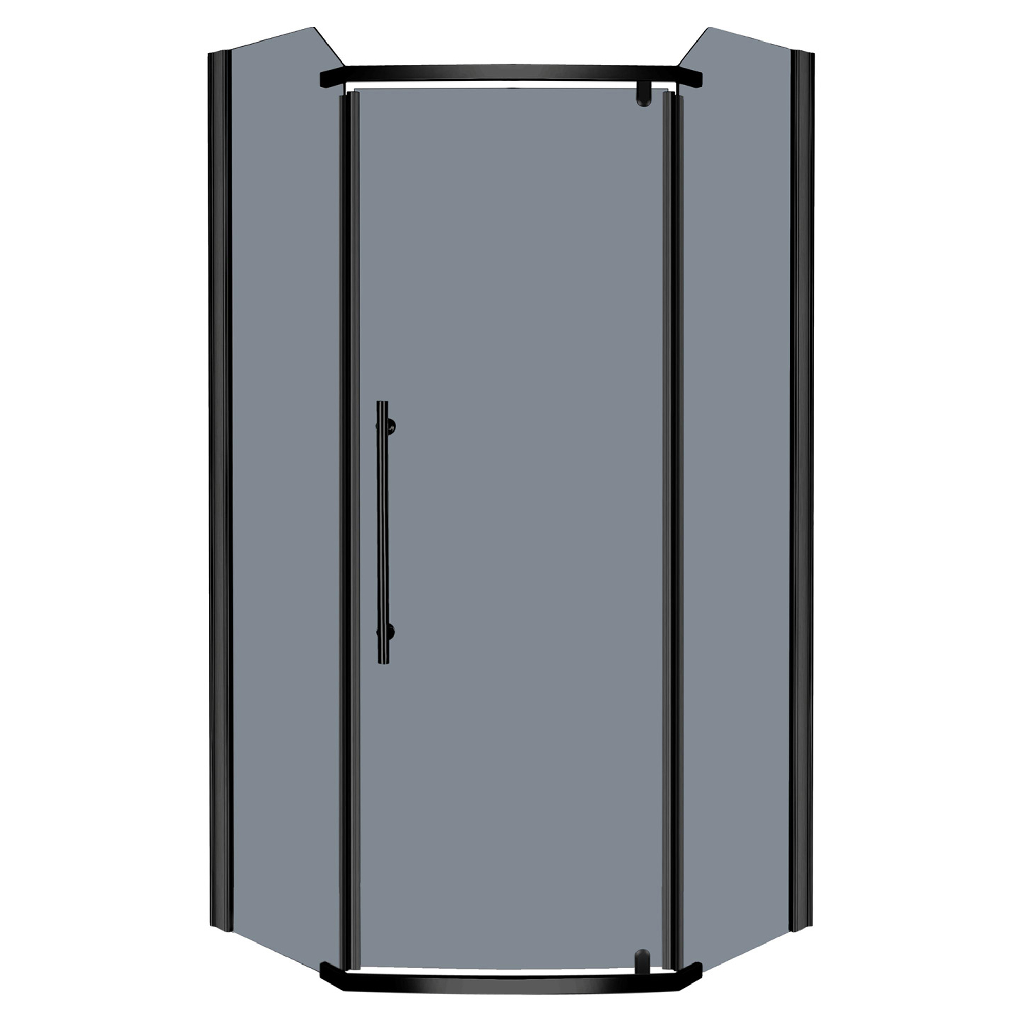Brusehjørne Vistal 90x90 cm Sort Mat Tonat