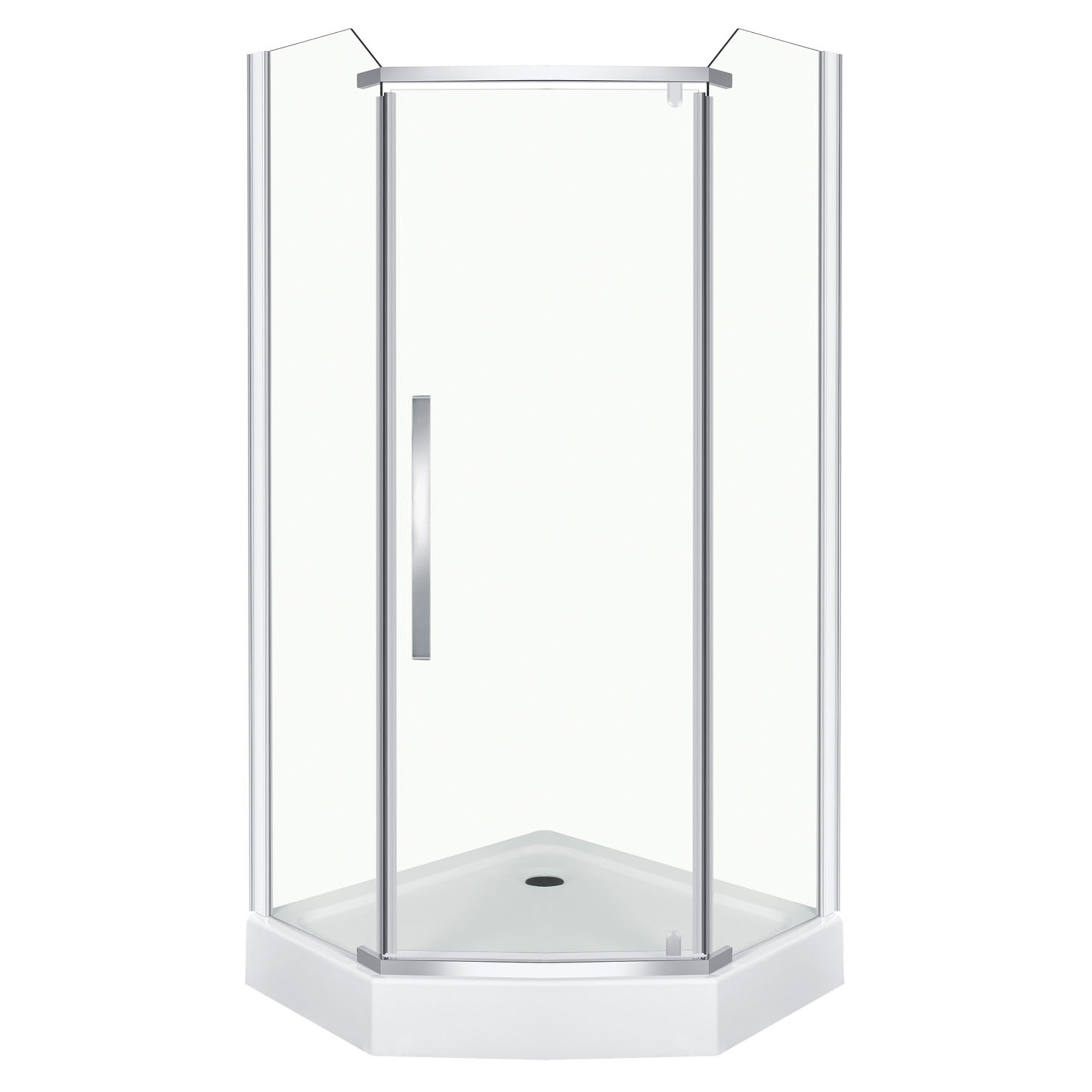 Brusehjørne Dunara 100x80 cm Krom Blank