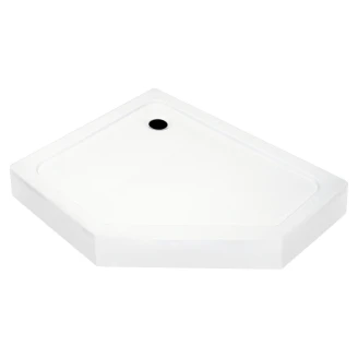 Brusebakke <strong>Dunara</strong>  100x80 cm Femkantet Hvid Blank Venstre