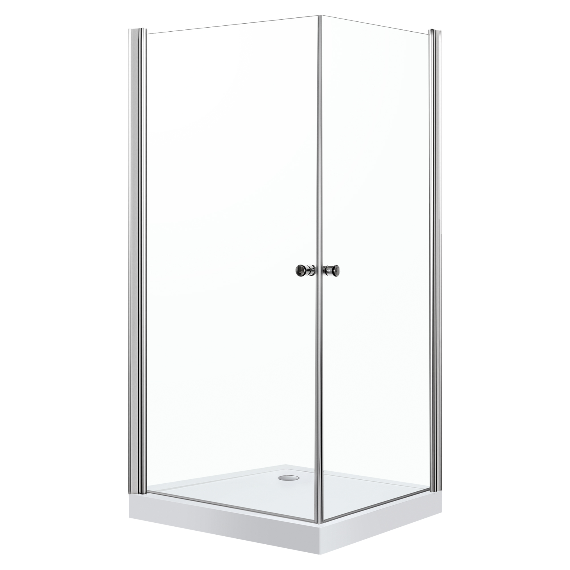 Brusehjørne Elevon 90x90 cm Firkantet Krom Blank | Hill Ceramic®