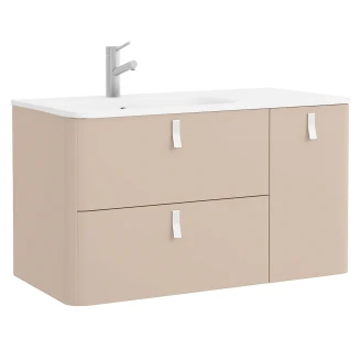 Håndvaskskab <strong>Avrel</strong>  Macchiato Mat Højre 90 cm med Vask Hvid Mat