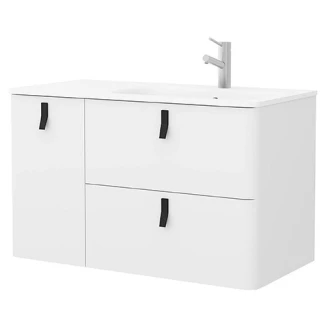 Håndvaskskab <strong>Avrel</strong>  Hvid Mat Venstre 90 cm med Vask Hvid Mat