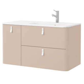 Håndvaskskab <strong>Avrel</strong>  Macchiato Mat Venstre 90 cm med Vask Hvid Mat