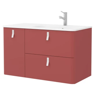 Håndvaskskab <strong>Avrel</strong>  Rosa Mat Venstre 90 cm med Vask Hvid Mat
