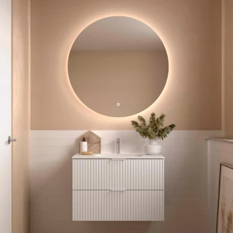 Underskab <strong>Runa</strong>  Hvid Mat 80 cm med 2 Skuffer & Vask Hvid Mat