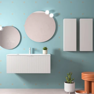 Underskab <strong>Runa</strong>  Hvid Mat 100 cm med Vask Hvid Mat