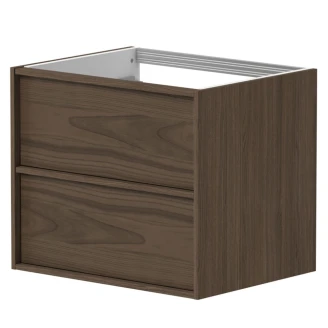 Dobbelt Underskab Ekskär Valnöt 120 cm med Cosentino Bordplade Dekton Sort Mat