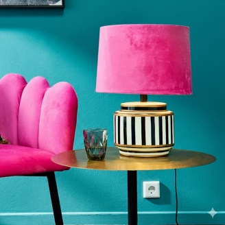 Werner Voss Bordlampe Tiffany Pink Tiffany, Sort-Hvid Blank
