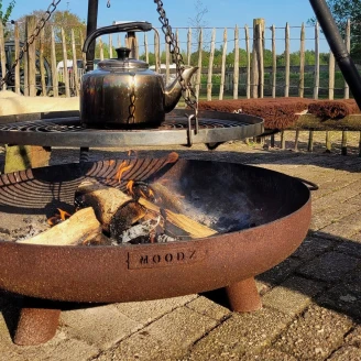 Grillsæt med Ildskål Cortenstål med Fod 100 cm & Grillrist