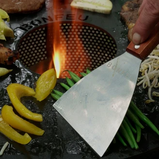 BonFeu Grillsæt med BonBowl Ildskål Cortenstål 120 cm, Stegespatel & Plancha