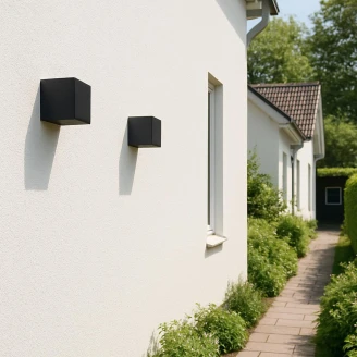 Solcellevæglampe <strong>Senora</strong>  Kvadrat S Sort Mat