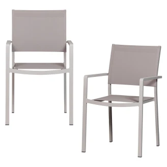 Woood Sæt med Havestol med Armlæn 2 stk Garden Sand
