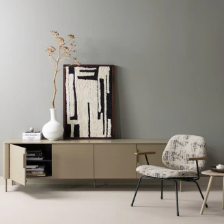 Woood Stol med Armlæn <strong>Aure</strong>  Beige