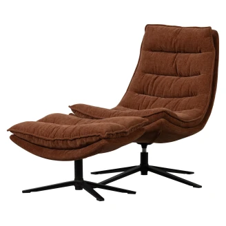 Woood Loungestol med Fodskammel <strong>Kube</strong>  Brun