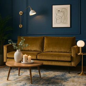 Woood Sofa 2,5-personers Sammet <strong>Rodeo</strong>  Honninggul Fløjl