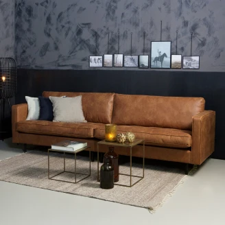 Woood Sofa 3-personers <strong>Rodeo</strong>  Cognac Eco-Læder