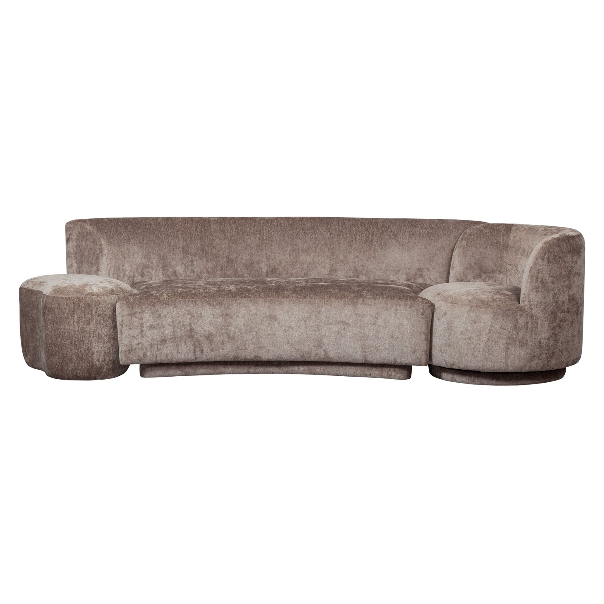 Woood Sæt med Sofa, Lænestol og Puff Popular Taupe