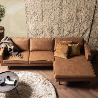 Woood Sofa Højre <strong>Rodeo</strong>  Cognac Eco-Læder