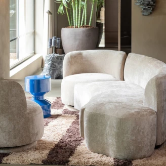 Woood Sæt med Sofa, Lænestol og Puff <strong>Popular</strong>  Beige