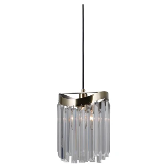 Hængende Lampe S <strong>Glacia</strong>  Transparent Krystal, Blank Antikbronze