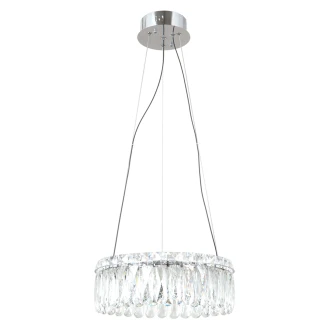 Hængende Lampe <strong>Vinda</strong>  Transparent Krystal, Blank Krom Ø 39 cm