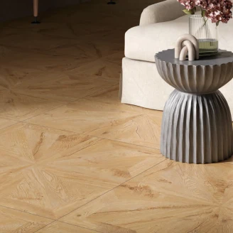 Træklinker <strong>Grainwood</strong>  Sandbrun Parket Mat-Struktur 3D 90x90 cm