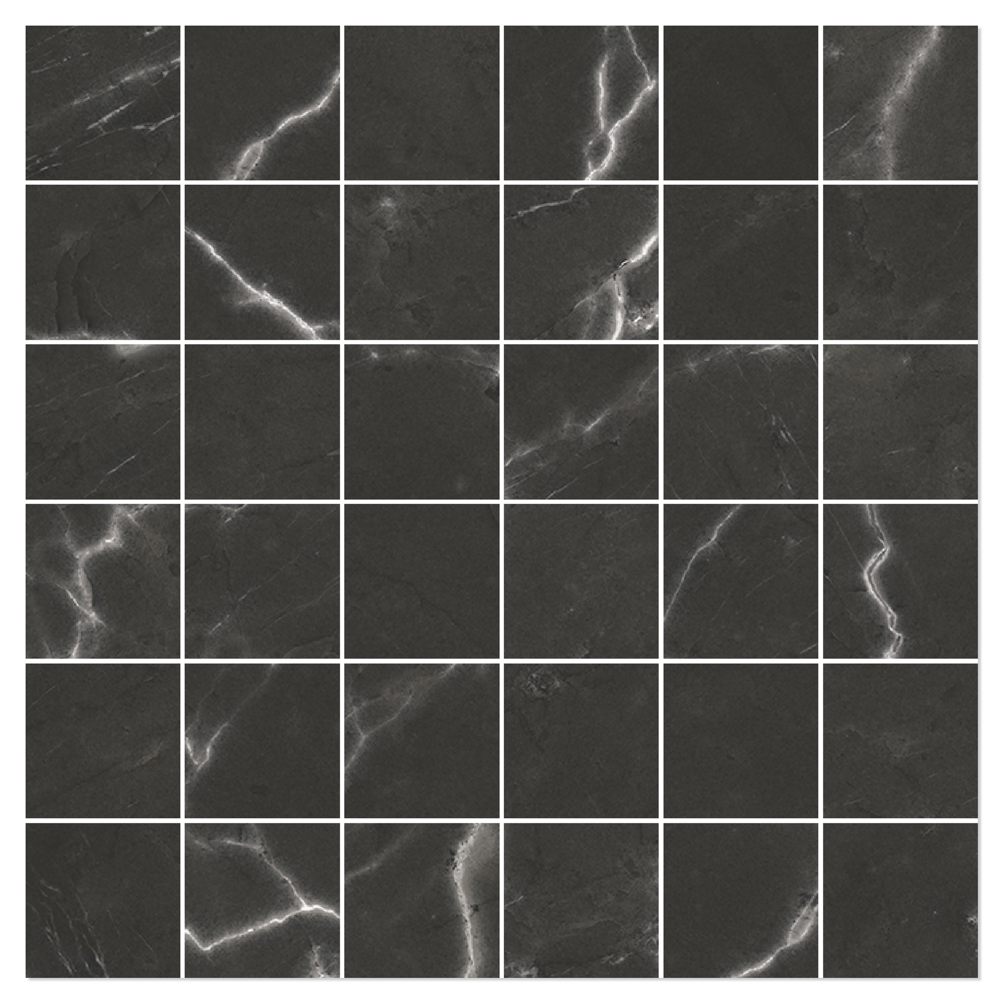 Marmor Mosaik Klinker Venata Sort Mat-Satin 30x30 (5x5) cm