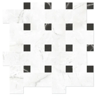 Marmor Mosaik Klinker <strong>Venata</strong>  Hvid-Grå Strik Mat-Satin 30x30 cm